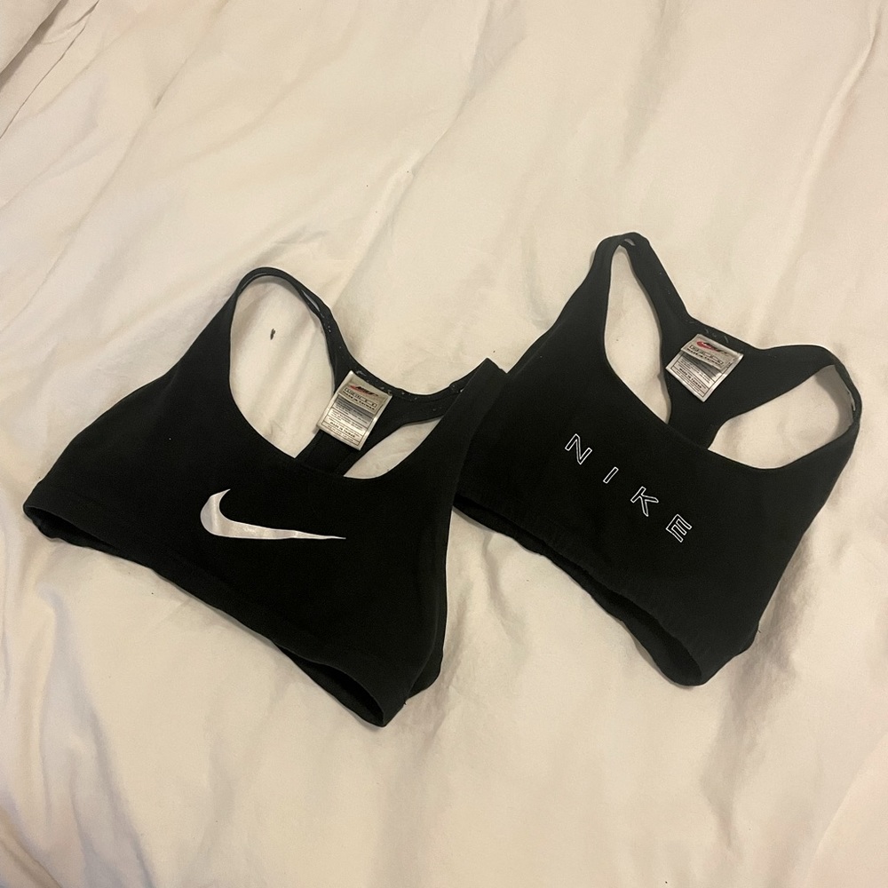 Vintage Nike cotton spandex sports bras x2